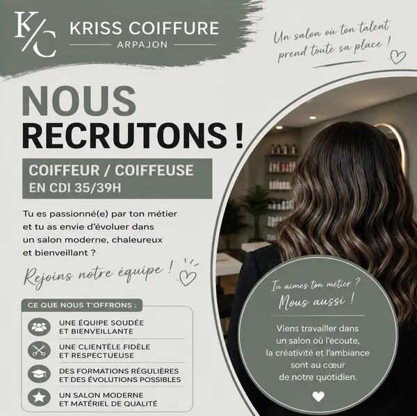 Nous recrutons coiffeur-coiffeuse